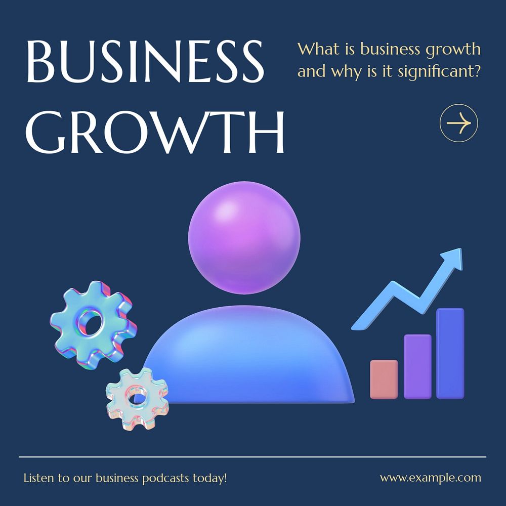 Business growth Instagram post template, editable text