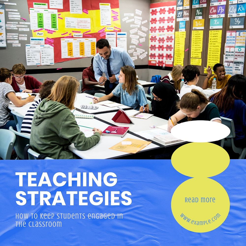 Teaching strategies  Instagram post template, editable text