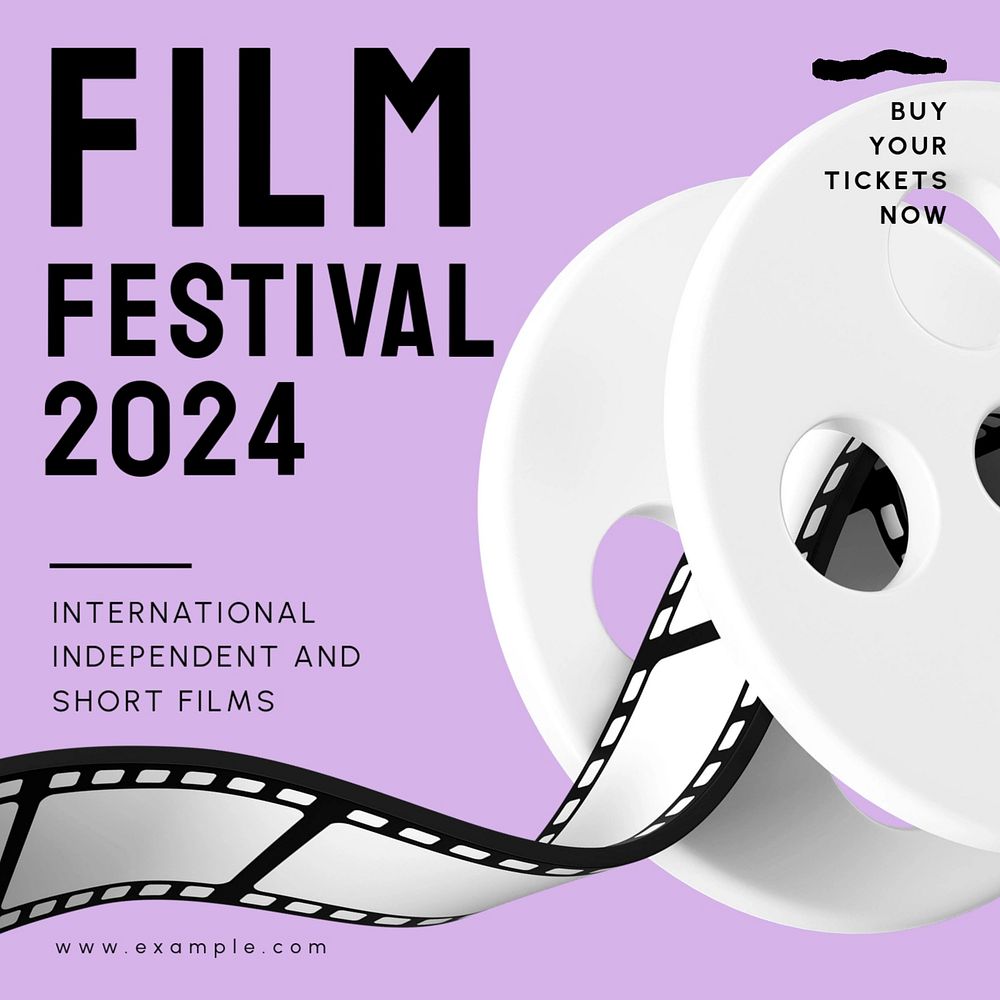 Film festival Instagram post template, editable text