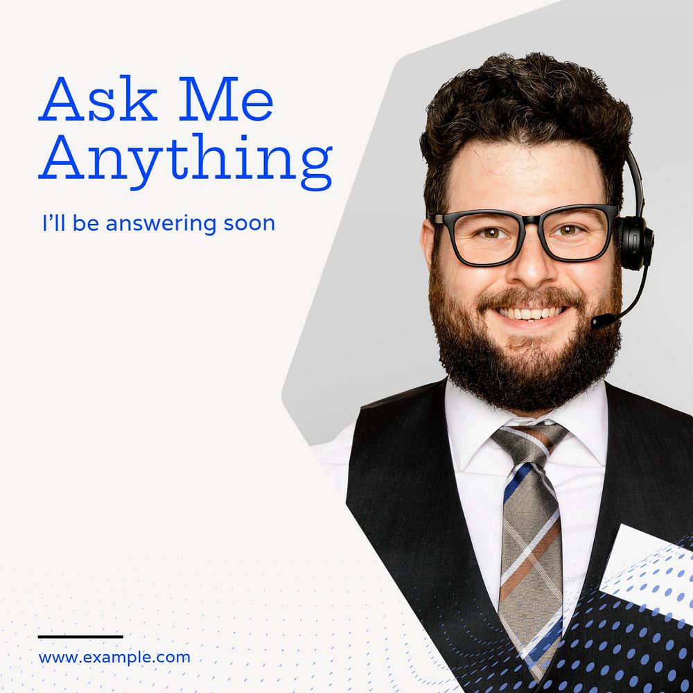 Ask me anything Instagram post template, editable text