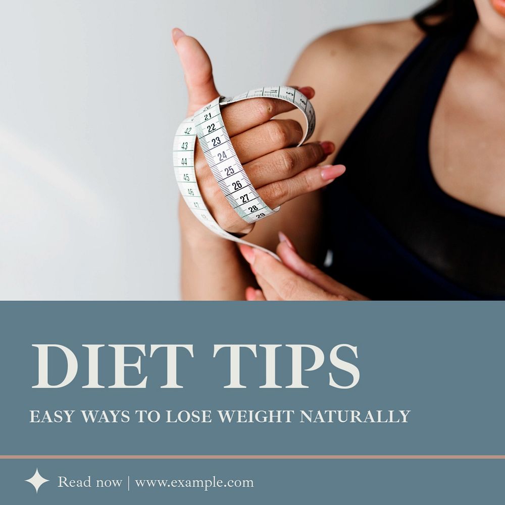 Diet tips Instagram post template, editable text