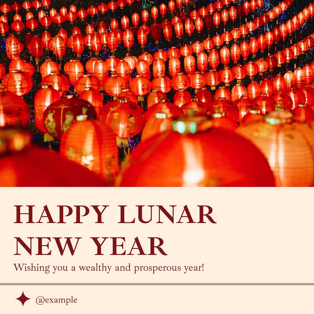 Lunar New Year Instagram post template, editable text