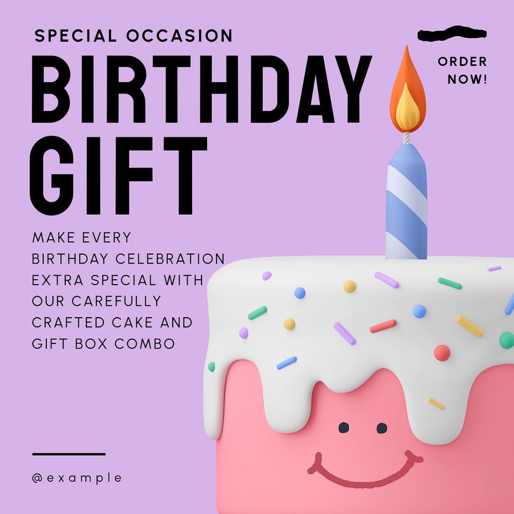 Birthday Instagram post template, editable text