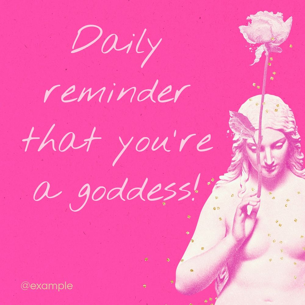 Daily reminder Instagram post template, editable text