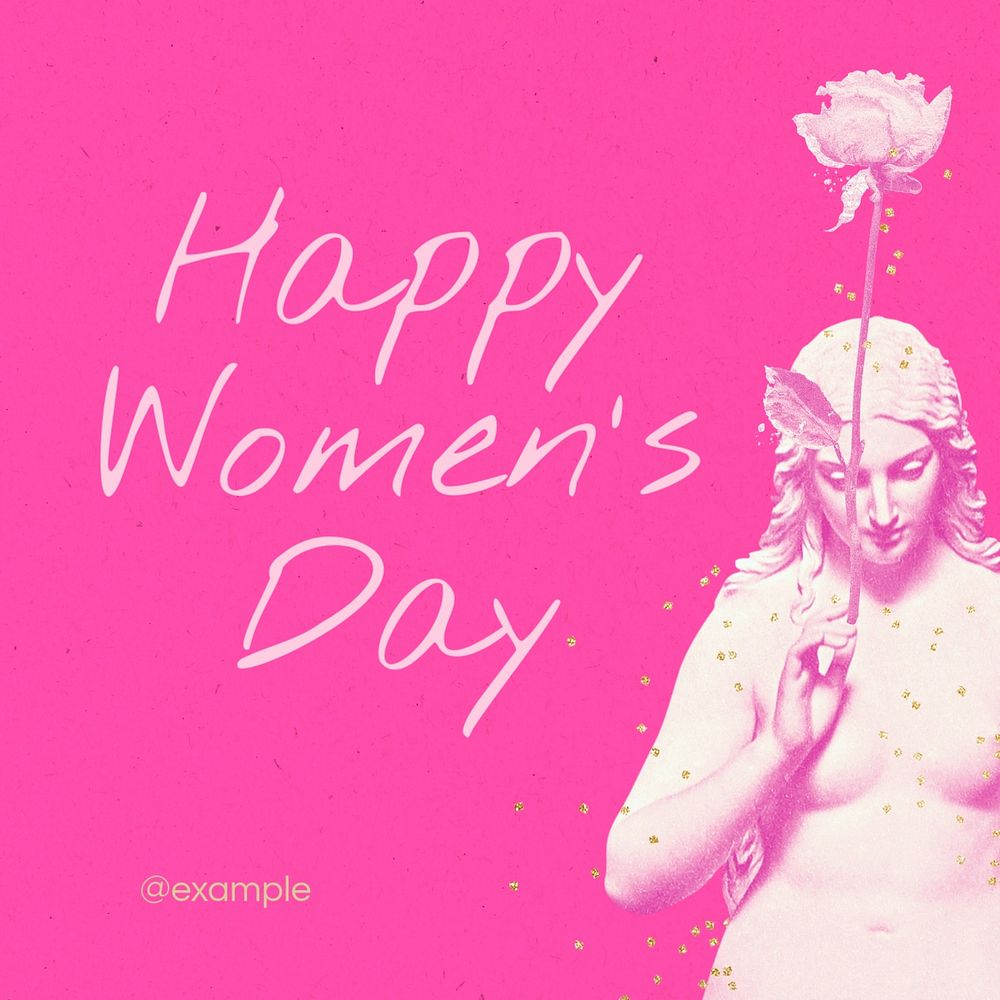 happy women's day  Instagram post template, editable text