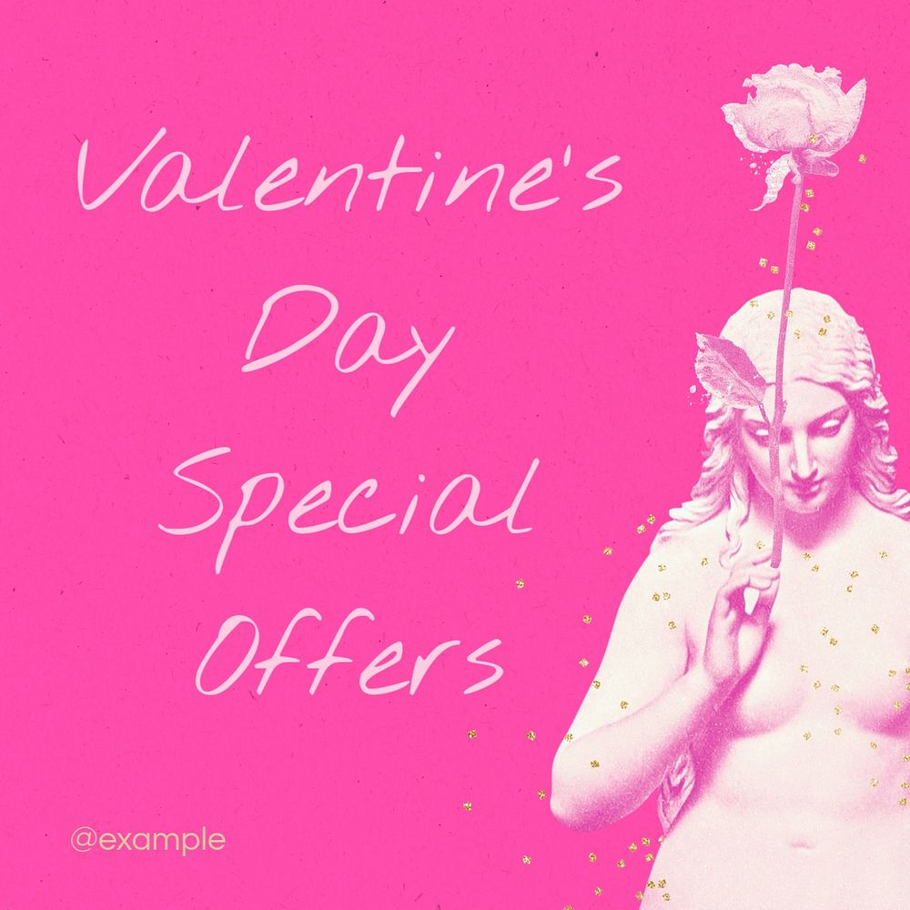 Valentine's offer  Instagram post template, editable text