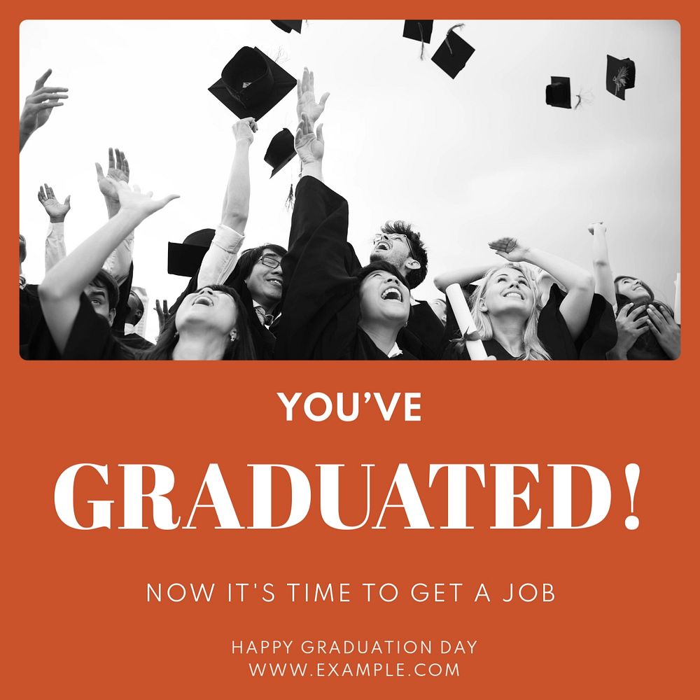 Graduation Instagram post template, editable text