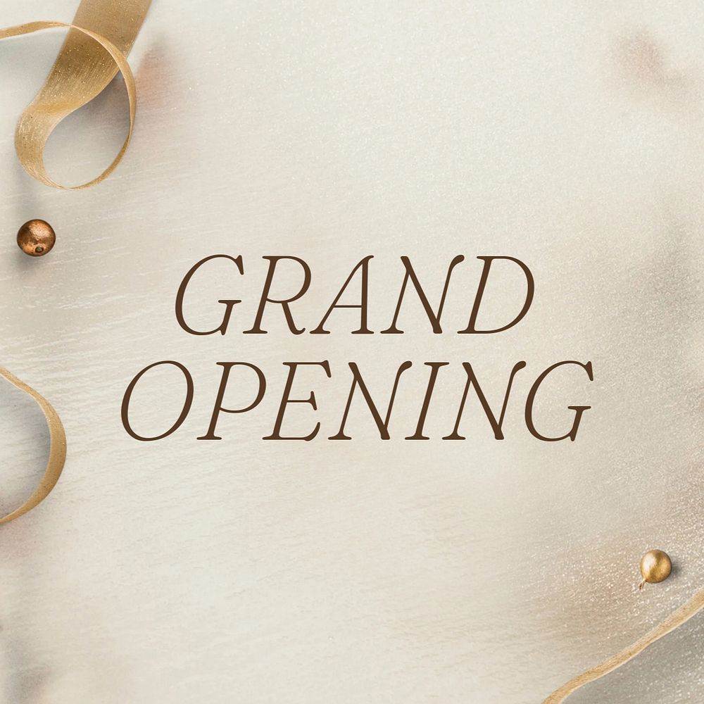 Grand opening Instagram post template, editable text