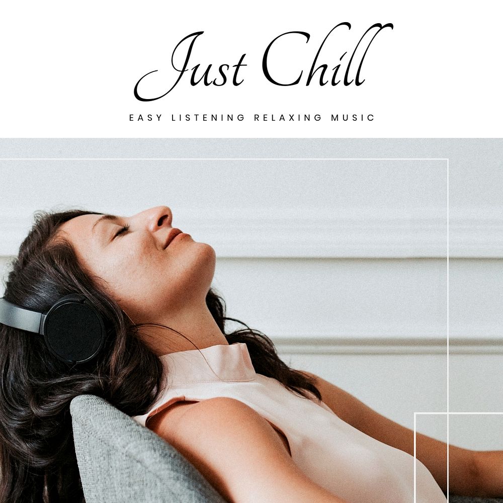 Chill music Instagram post template, editable text