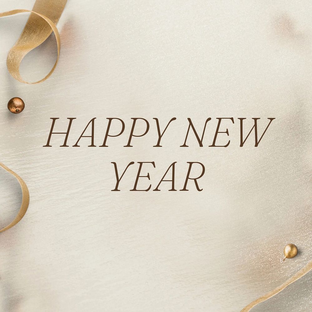 Happy New Year Instagram post template, editable text