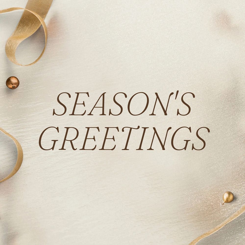 Seasons greetings Instagram post template, editable text