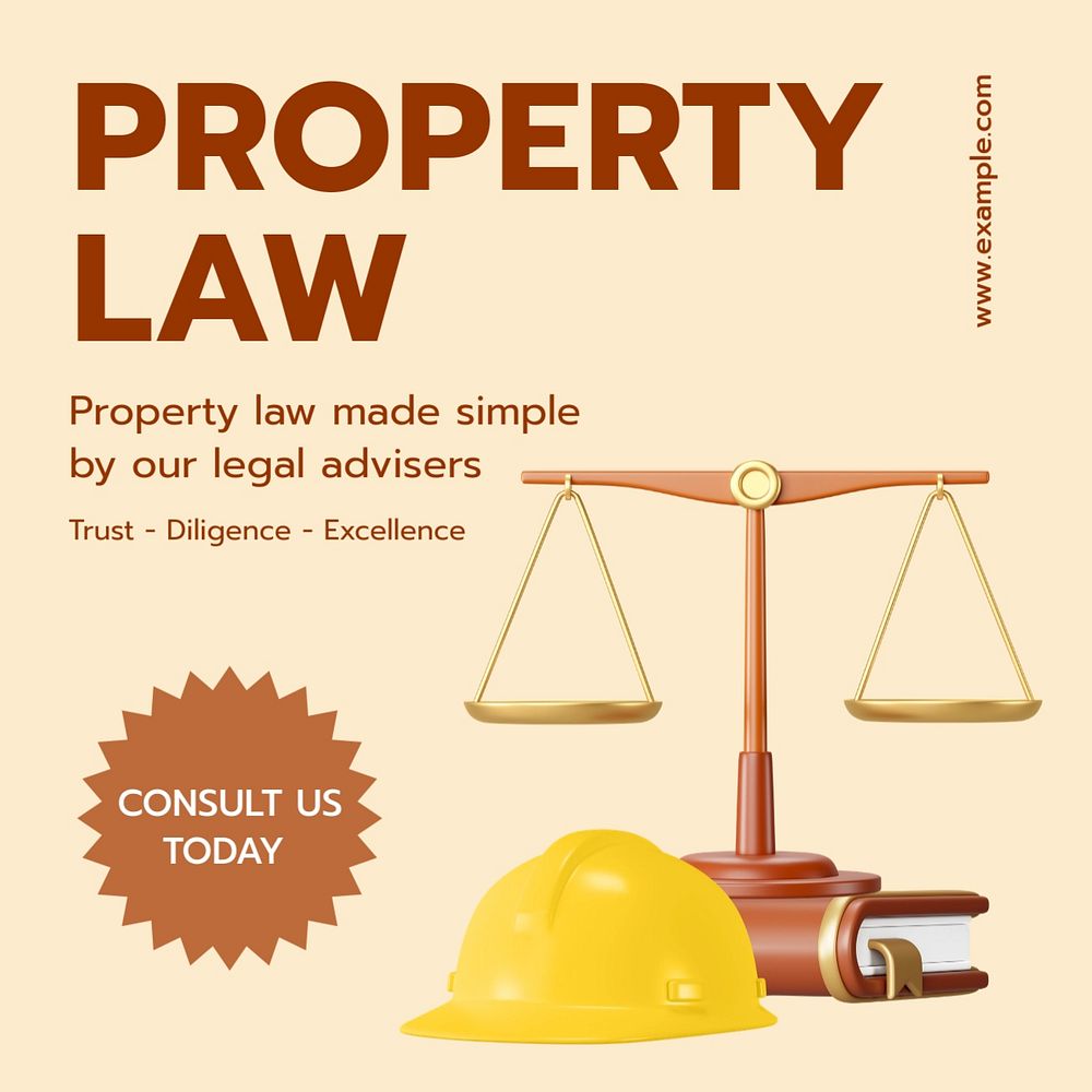 Property law Instagram post template, editable text