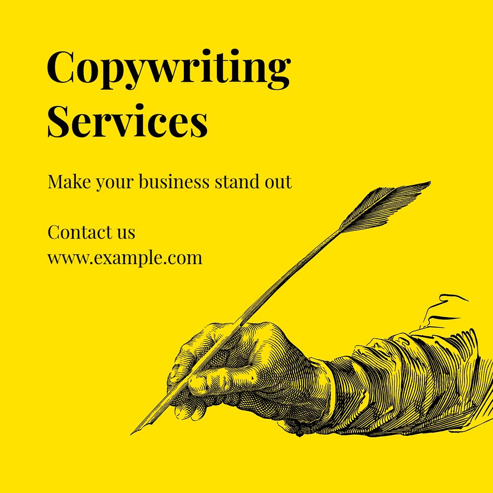 Copywriting services Instagram post template, editable text