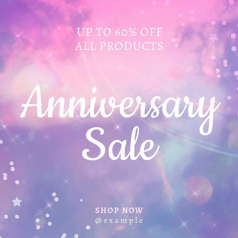 Anniversary sale Instagram post template, editable design