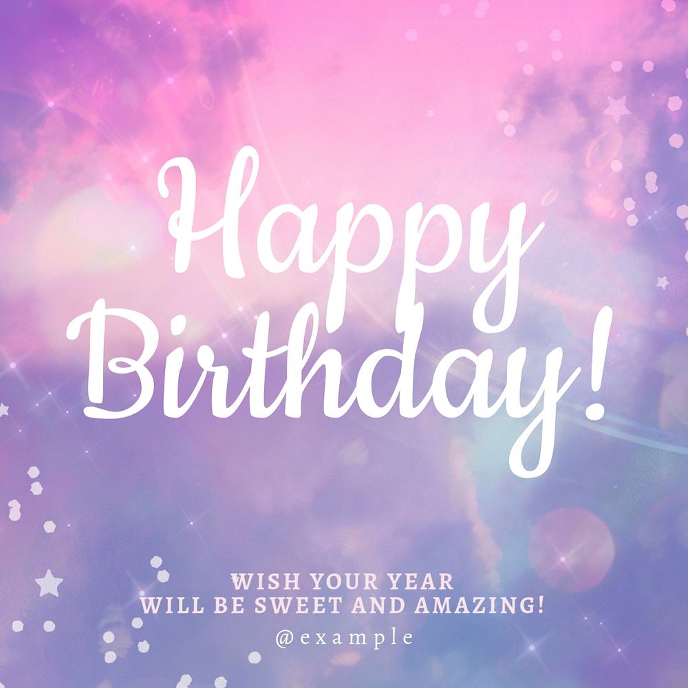 Happy Birthday Instagram post template, editable design