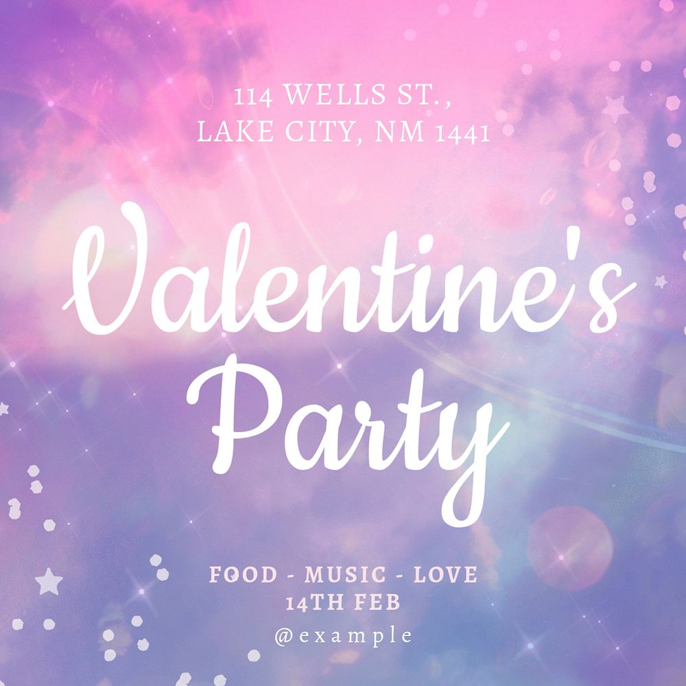 Valentine's party Instagram post template, editable design