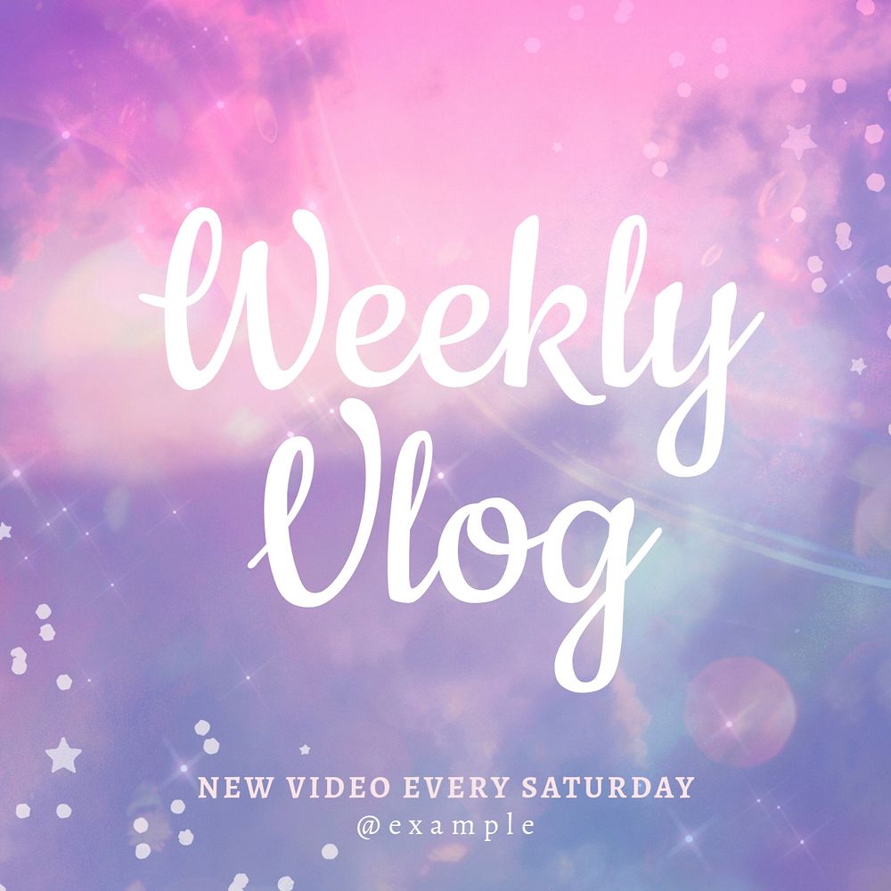 Weekly vlog Instagram post template, editable design