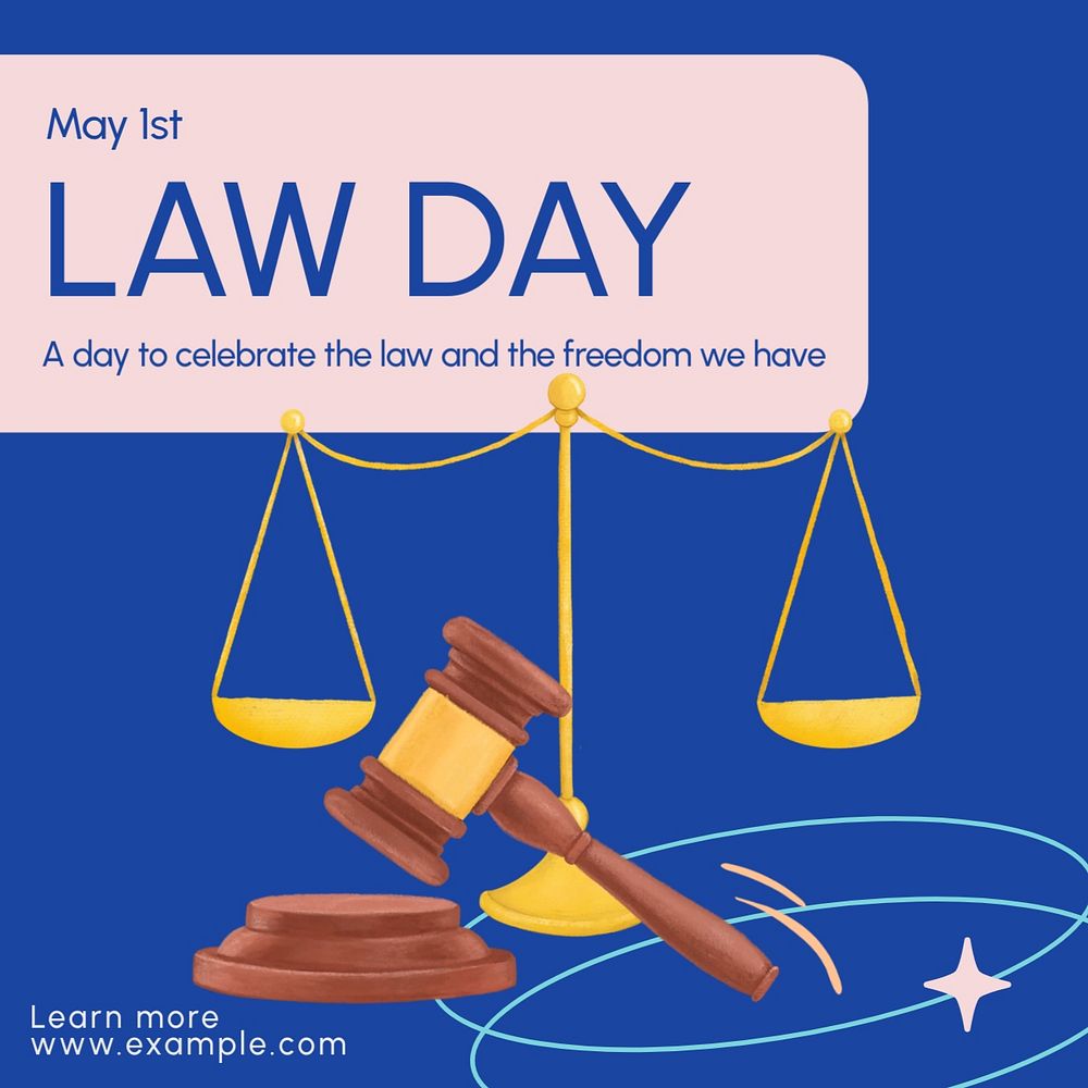 Law day Instagram post template, editable text