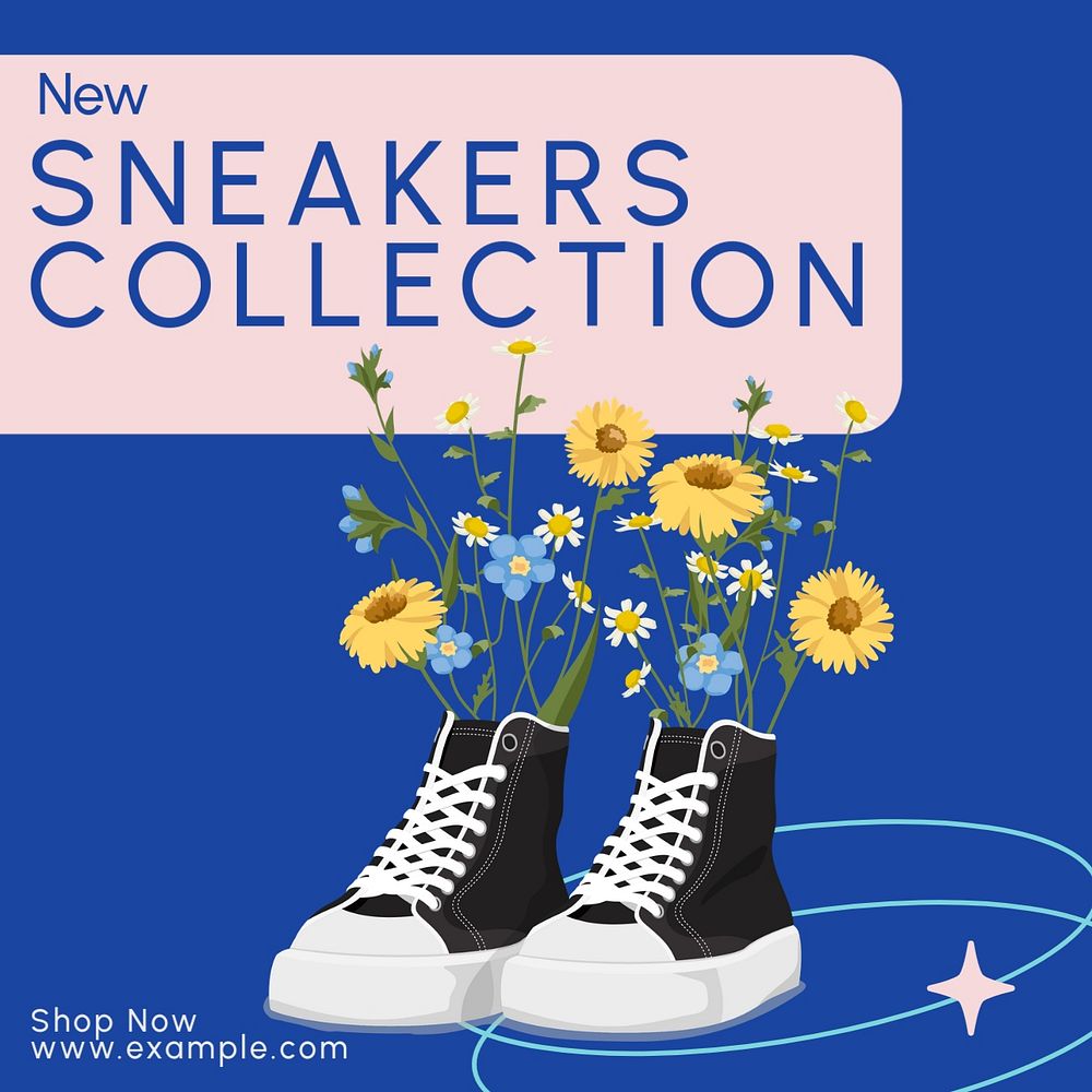 New sneakers collection Instagram post template, editable text