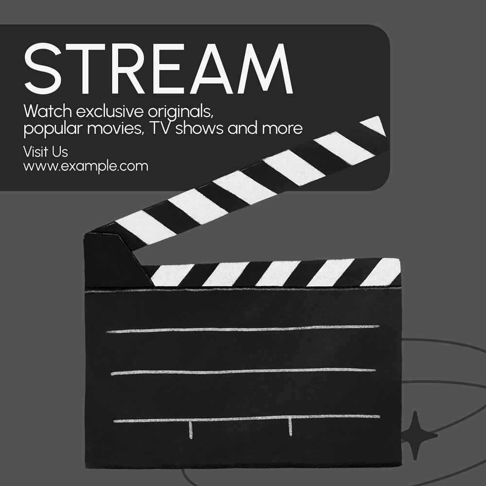 Movies streaming Instagram post template, editable text