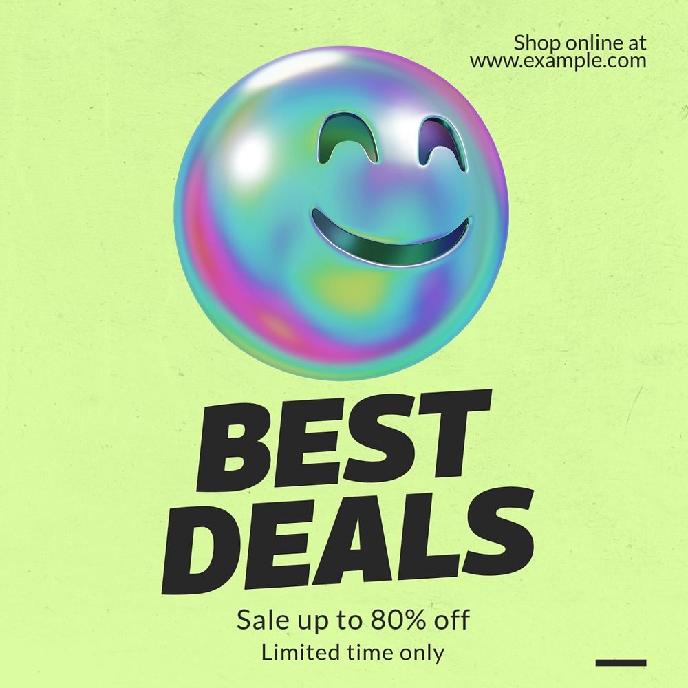 Best deals Instagram post template, editable text