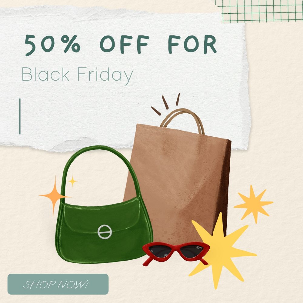 Black Friday Instagram post template, editable text