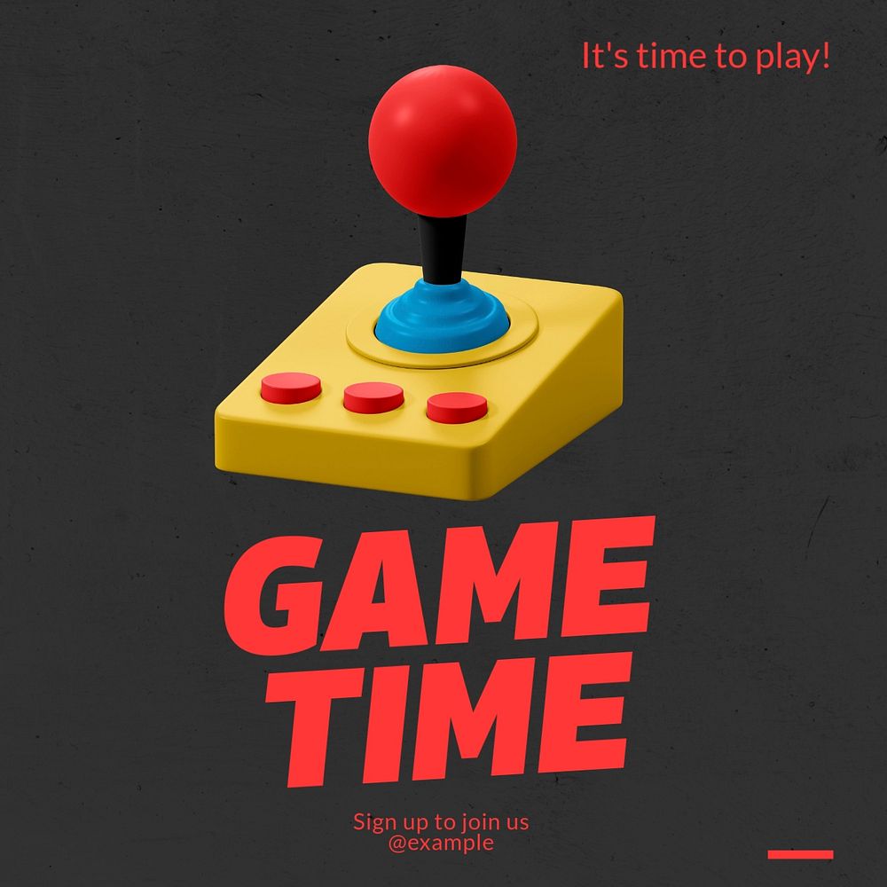 Game time Instagram post template, editable text