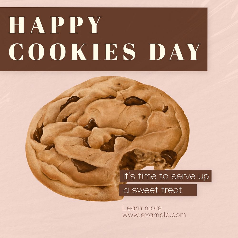 Happy cookies day Instagram post template, editable text