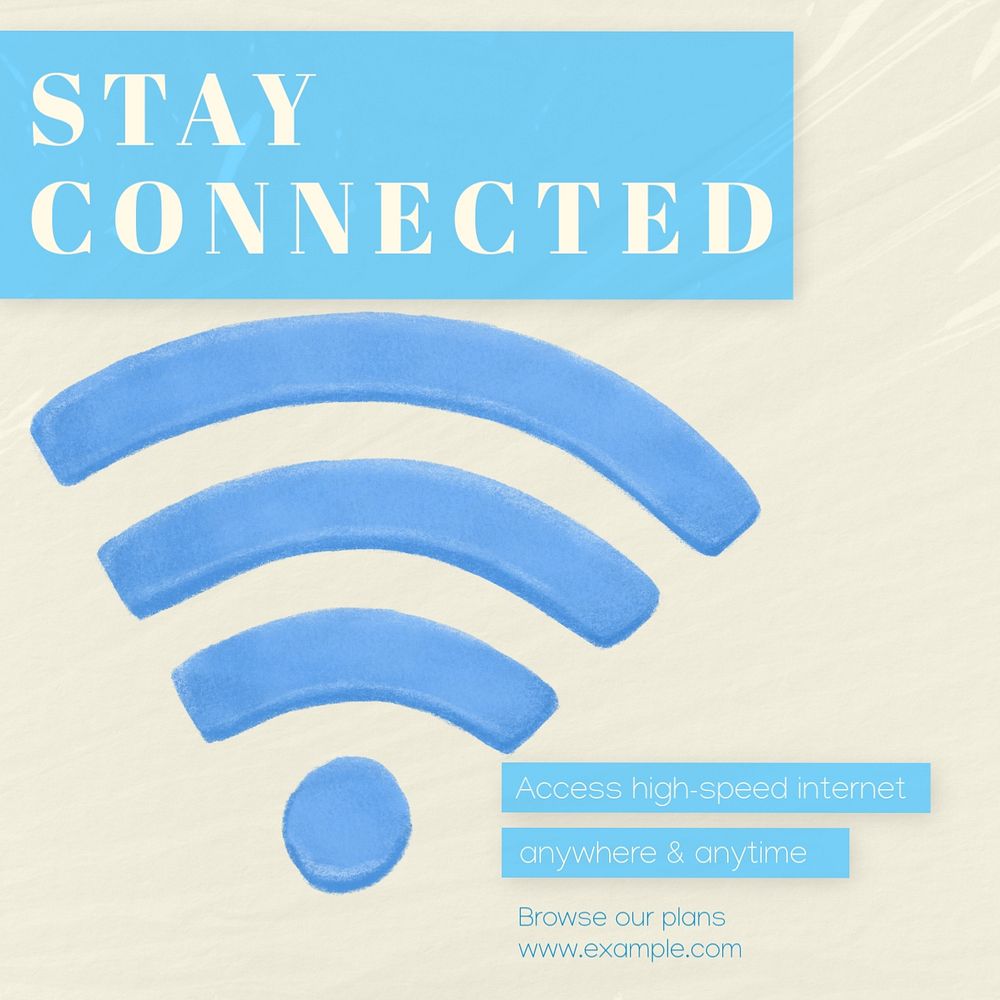 Stay connected Instagram post template, editable text