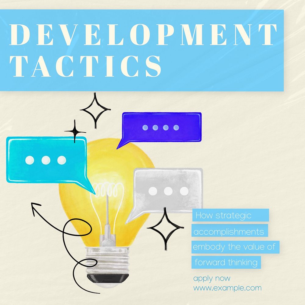 Development tactics Instagram post template, editable text