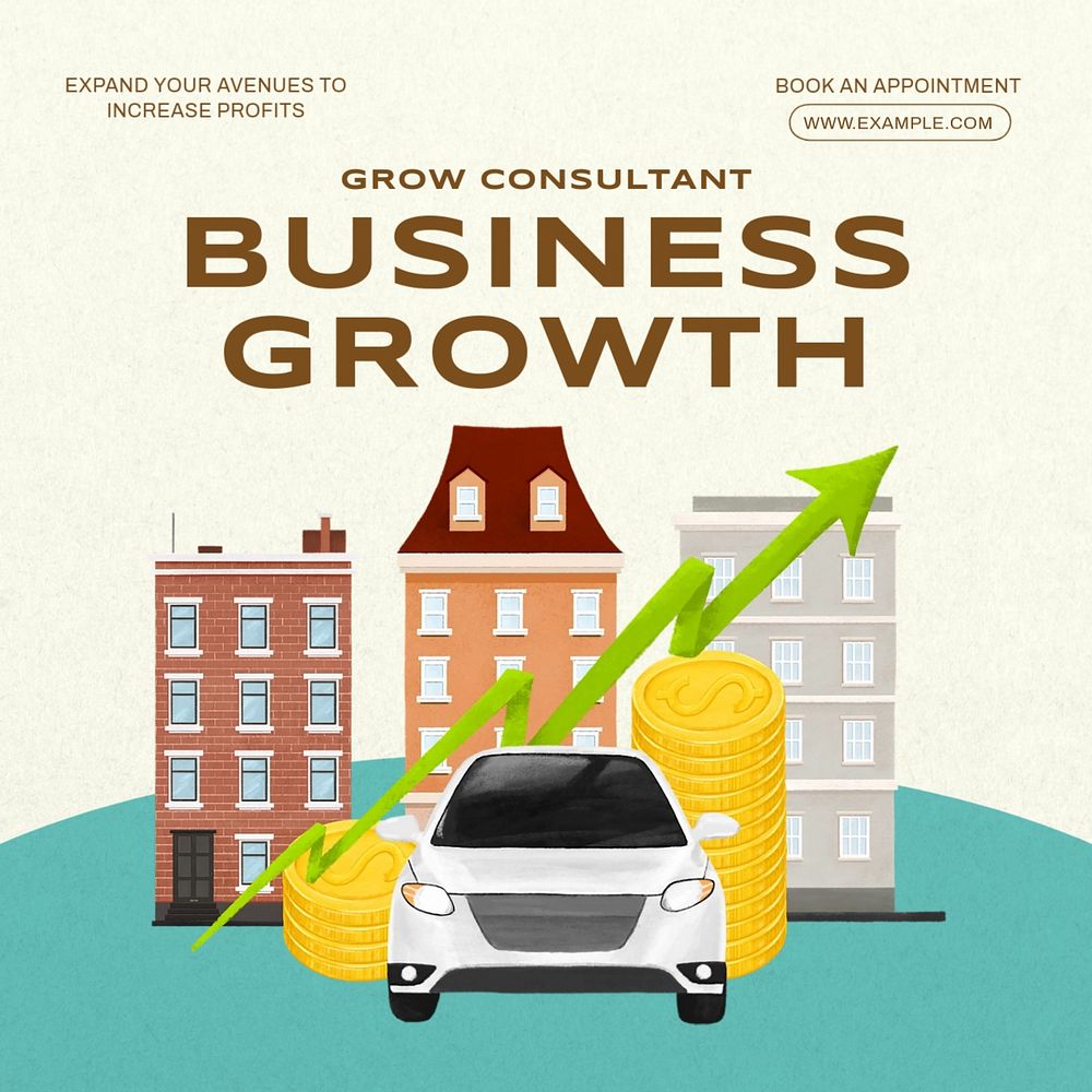 Business growth Instagram post template, editable text