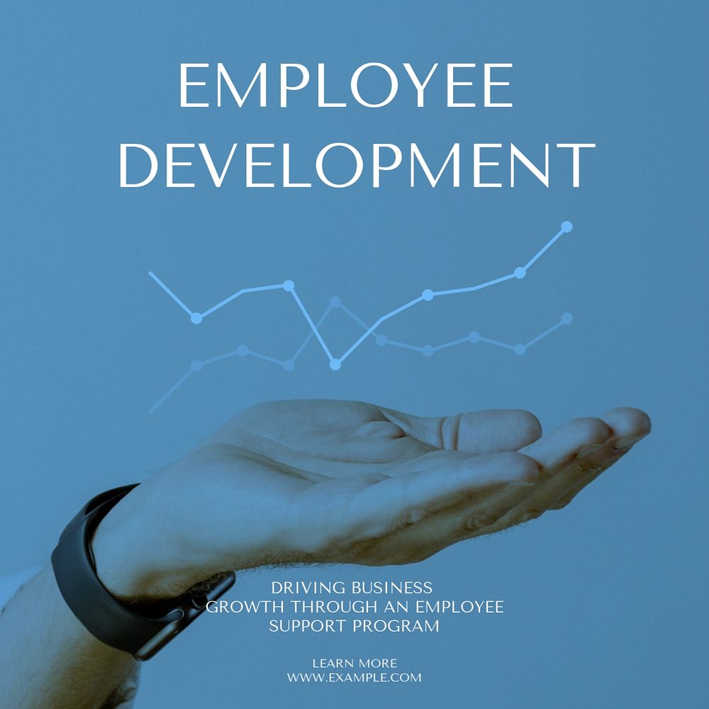 Employee development Instagram post template, editable text