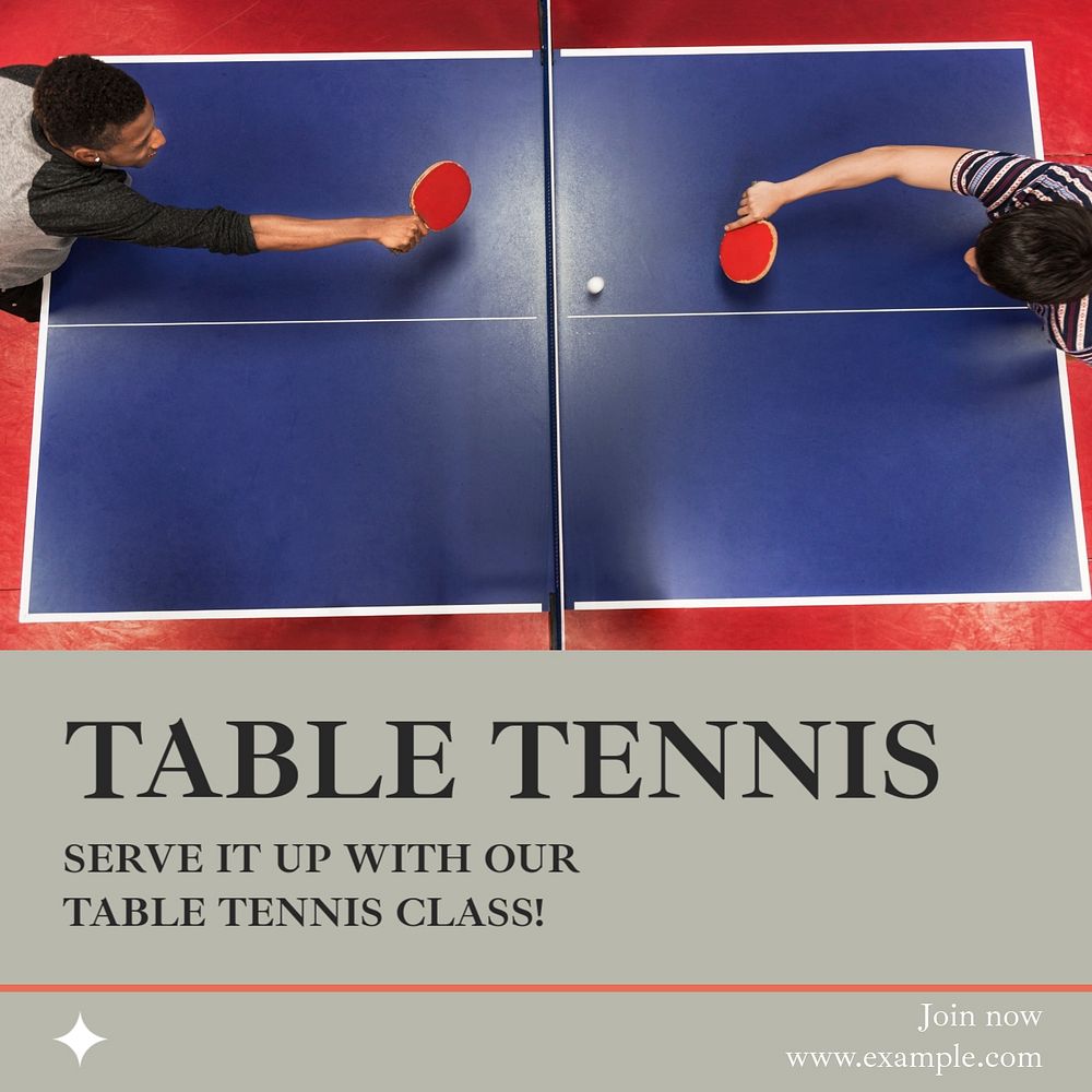 Table tennis Instagram post template, editable text