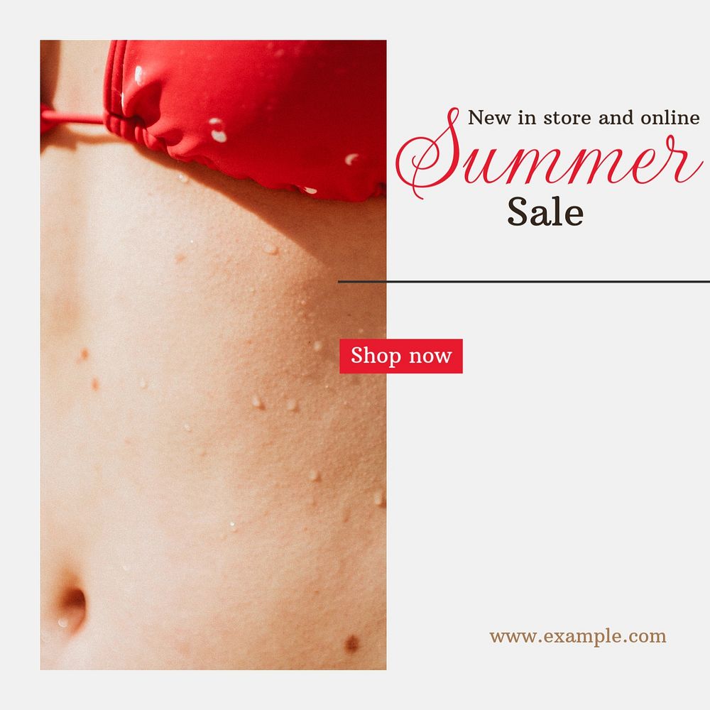 Summer sale Instagram post template, editable text