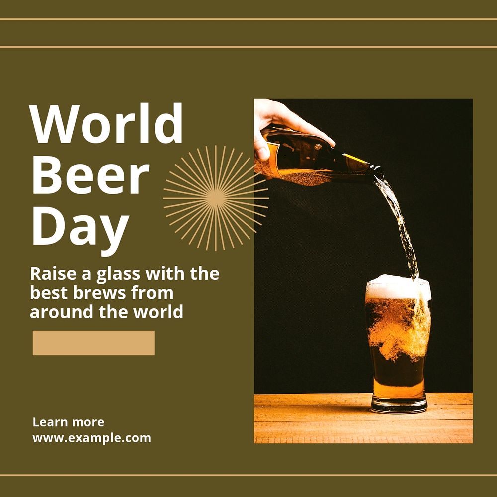 World beer day Instagram post template, editable text