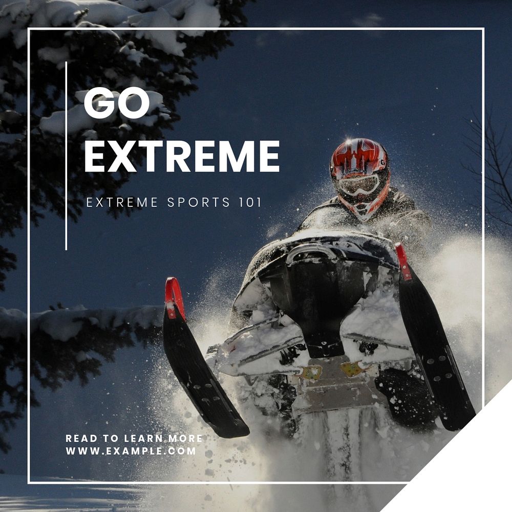 Extreme sports Instagram post template, editable text