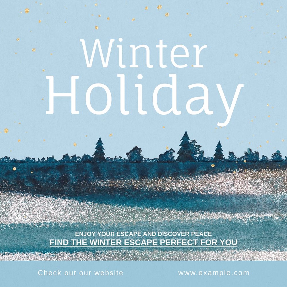 Winter holiday Instagram post template, editable text