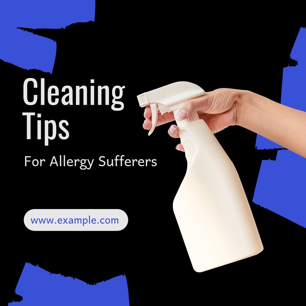 Cleaning tips Instagram post template, editable text