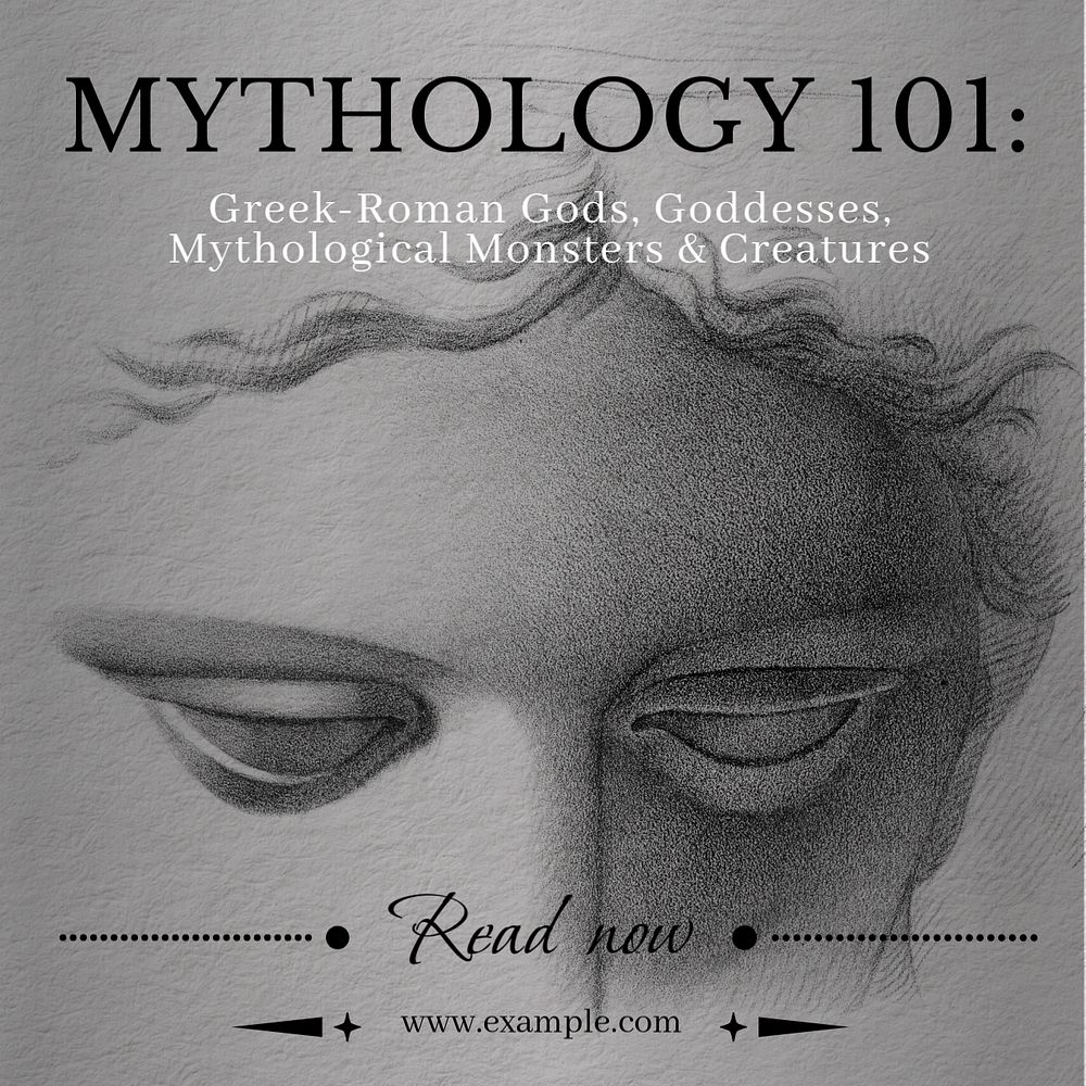 Mythology 101 Instagram post template, editable text