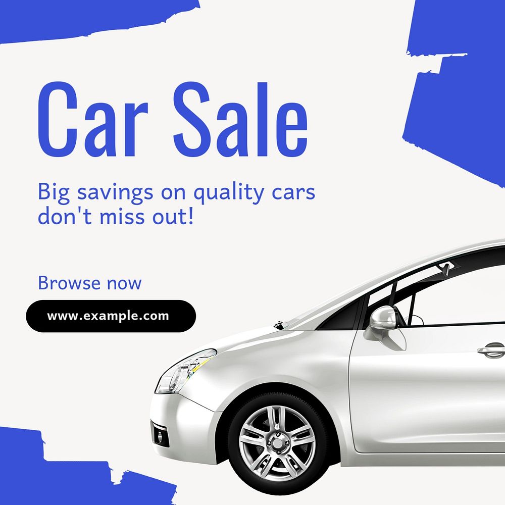 Car sale Instagram post template, editable text