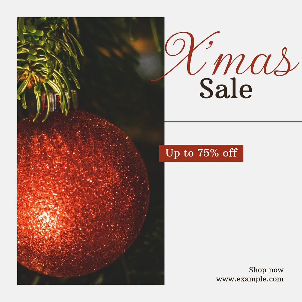 Xmas sale Instagram post template, editable text