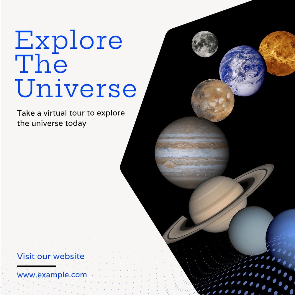 Explore the universe Instagram post template, editable text