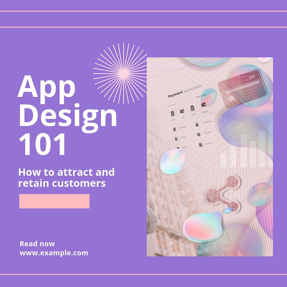 App design Instagram post template, editable text