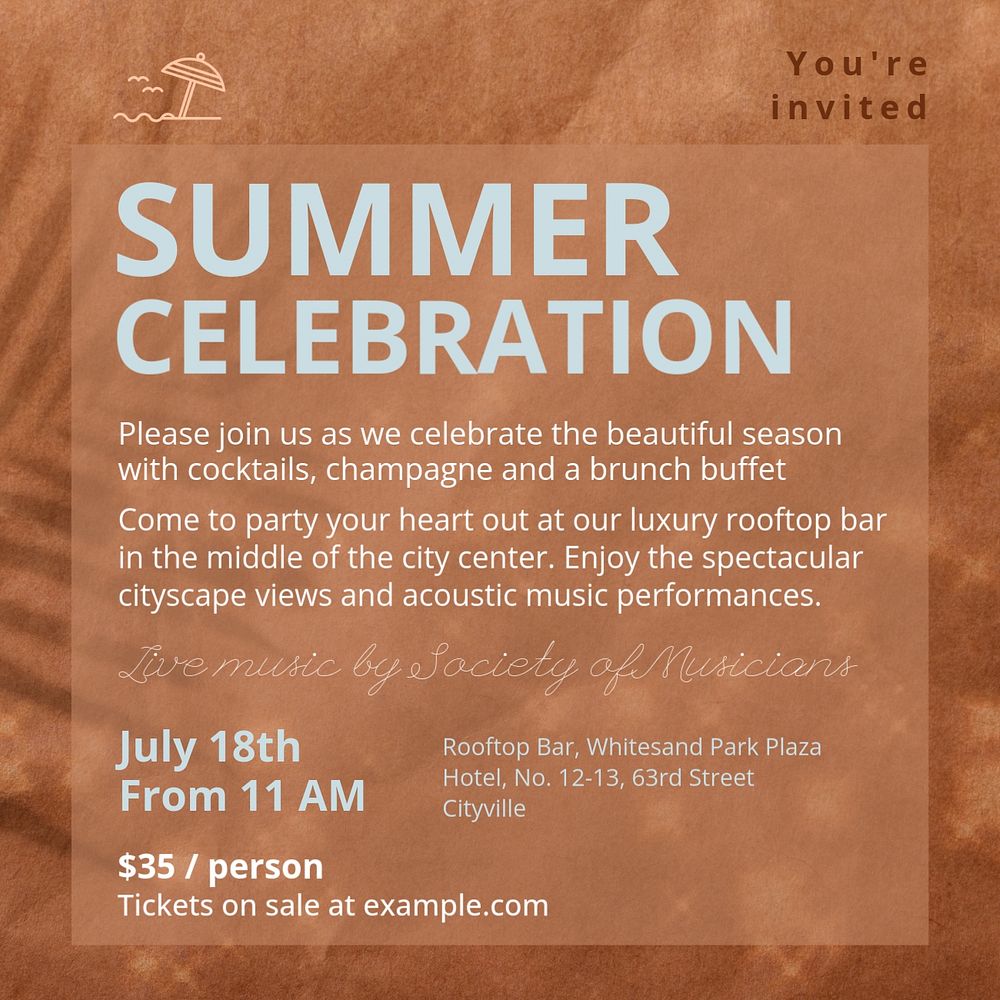 Summer celebration Instagram post template, editable design