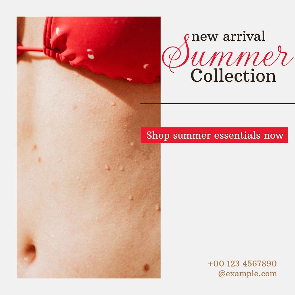 Summer collection Instagram post template, editable text