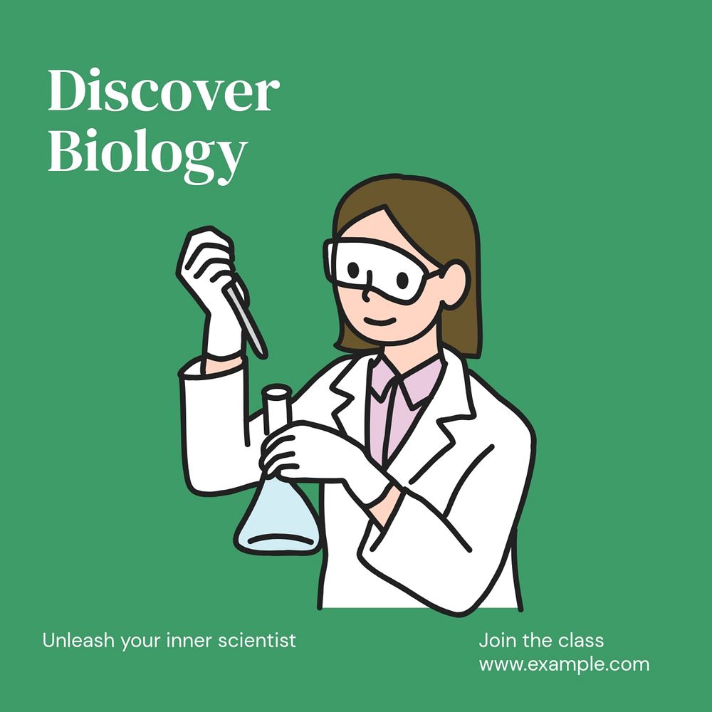 Biology class Instagram post template, editable text