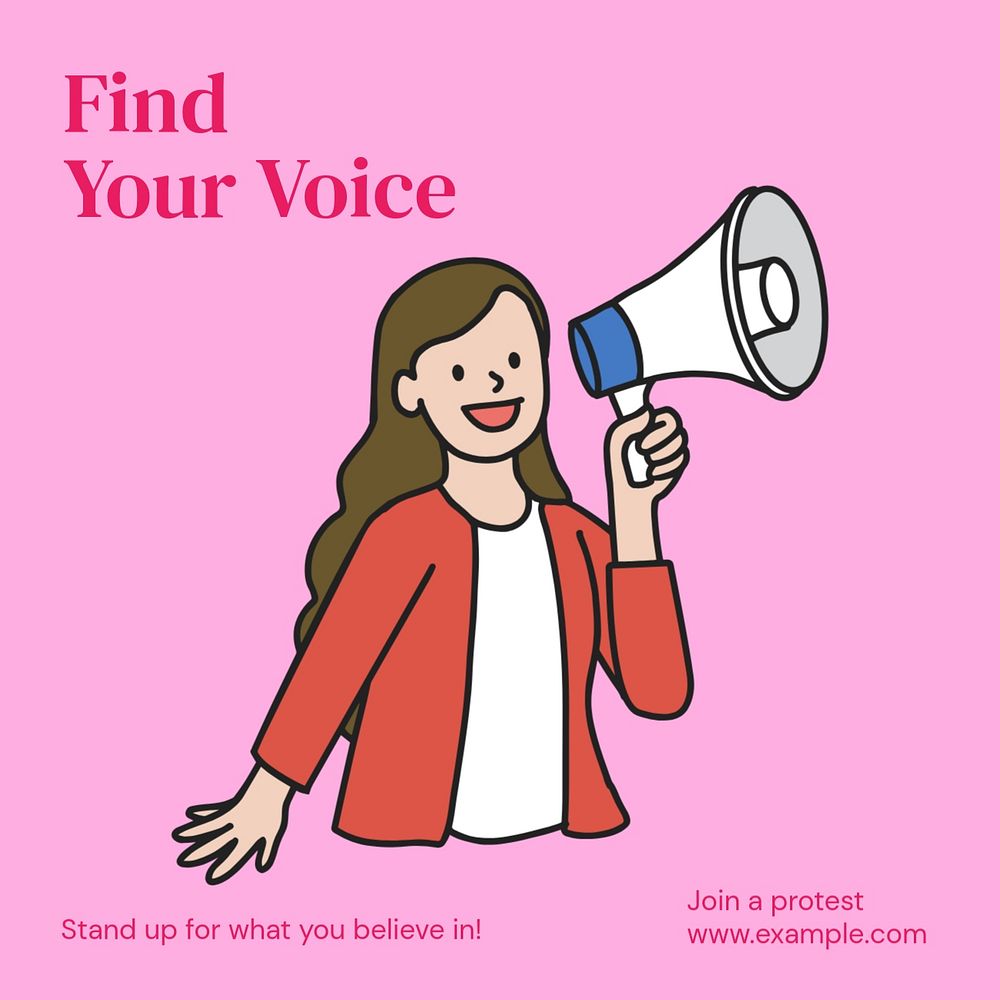 Find your voice Instagram post template, editable text