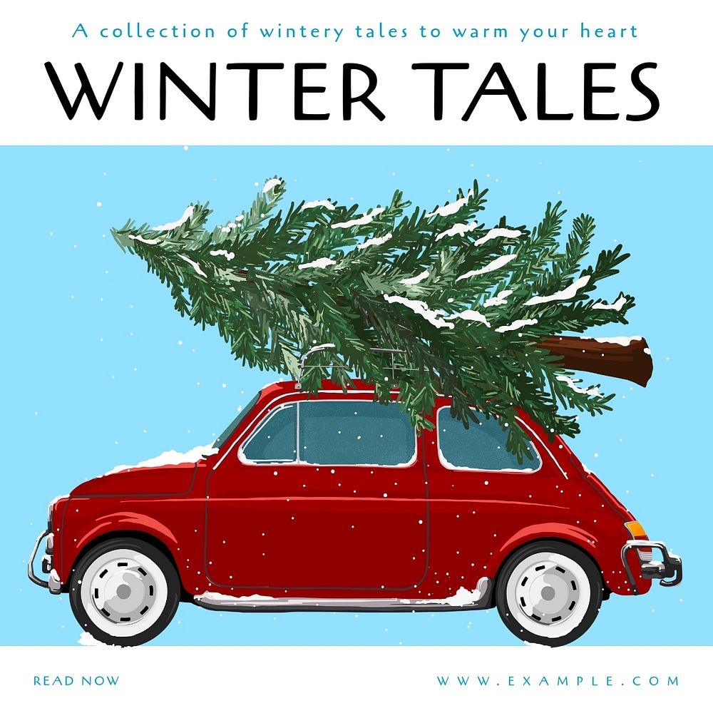 Winter Tales Instagram post template, editable text