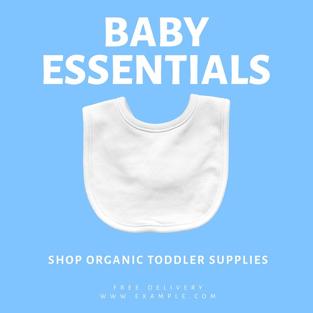 Baby essentials Instagram post template, editable text