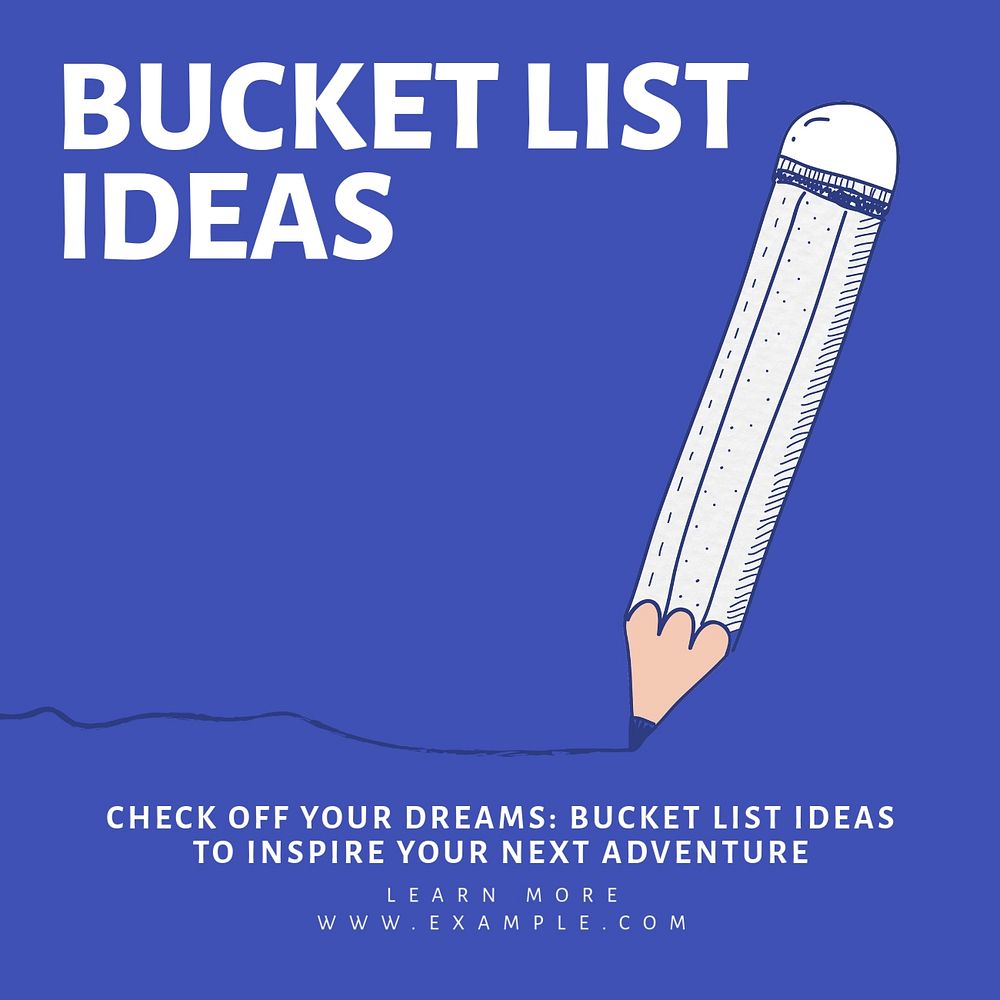 Bucket list ideas Instagram post template, editable text